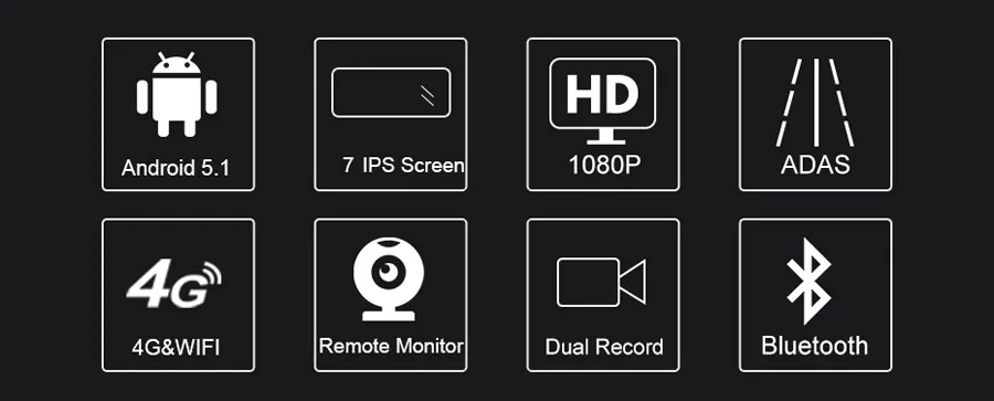 WHEXUNE 7 дюймов 4G Android автомобильный видеорегистратор камера gps навигация 1080P двойной объектив Автомобильный видеорегистратор ADAS WiFi монитор Bluetooth