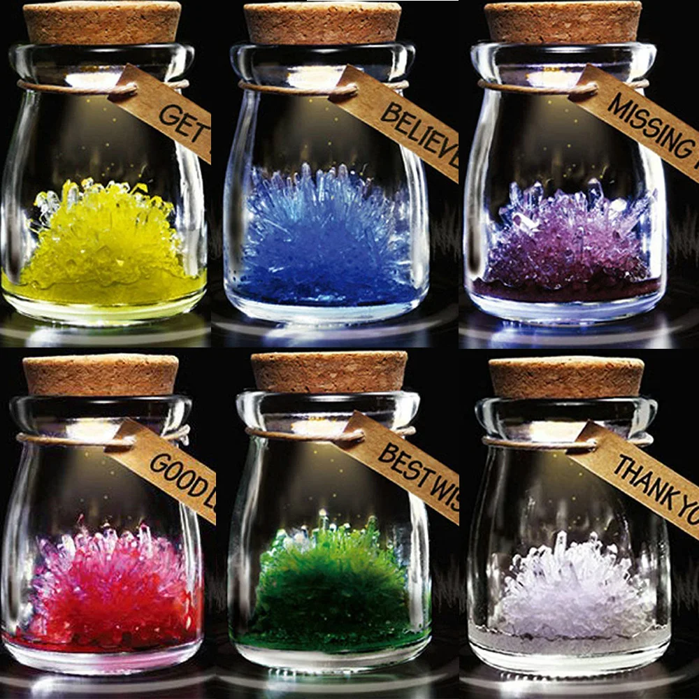 

Novelty DIY Wishing Crystal Bottle Led Night Light Mini Container Bottle Christmas Children Creative Gifts Home Decoration