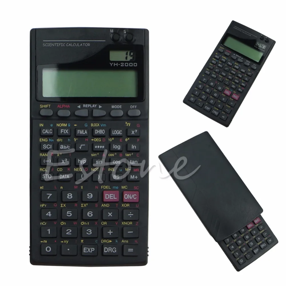 1 قطعة جديد 2.5 ''LCD عرض شاشة 2000A العلمية وظيفة حاسبة الأسود