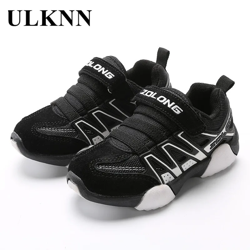 

ULKNN Kids Shoes Boys Sneakers 2018 Spring New Sport Sneakers Genuine Leather Breathable Tennis Girls Shoes Children Casual Shoe