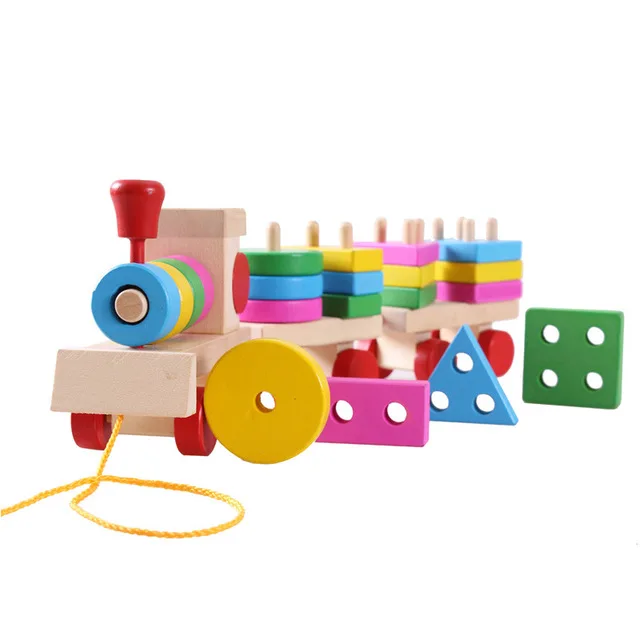 

Children's Educational Toys Dragging Three Blocks Trains Wholesale Shape Cognitive Matching Children's Educational Toys Gifts