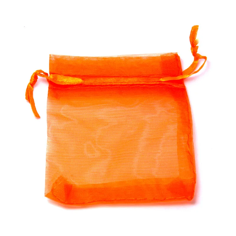 10x15 см 10 шт./пакет мешки из органзы Свадебные мешки хорошее мешок для подарков, упаковка для ювелирных изделий и мелкоячеистым сумка - Цвет: Orange Yellow