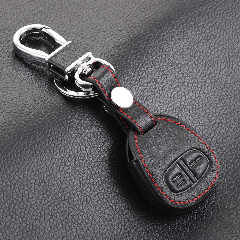 

Leather Car Remote Key Fob Cover Case For Mitsubishi Lancer Outlander Mirage Montero Pajero Shogun L200 Skin Holder Protector