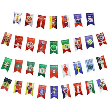 

Daily Decoration 2018 Football World Cup Team Logo Bunting Activity Space Decoration 34 String Flags Banners Pennants