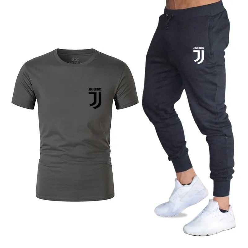 Quality Men's Sets T Shirts+pants men Brand clothing Two piece suit tracksuit Fashion Casual Tshirts Gyms Workout suit