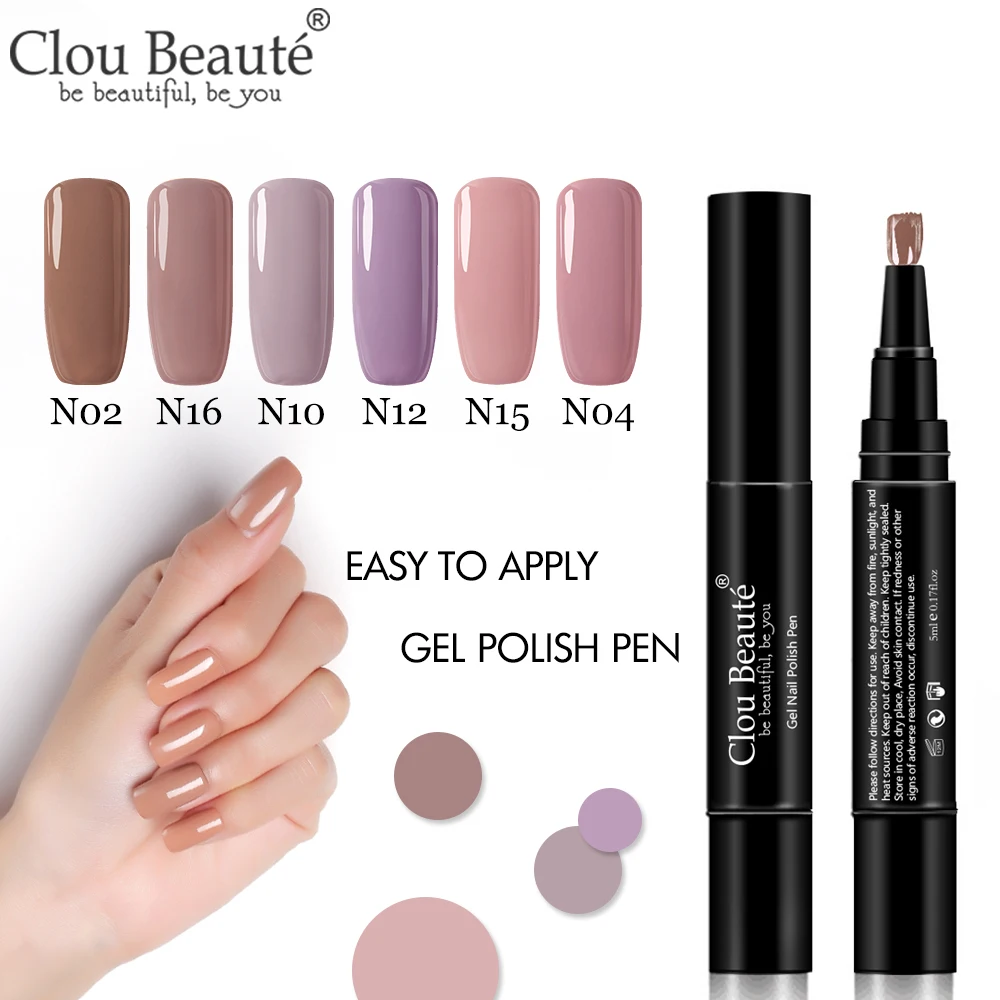 

Clou Beaute Gel Polish Pen Manicure Semi Permanent Vernis 60 Colors 3 Steps Gel Paint Nail Gel Varnish Nail Art LED Nail Lacquer