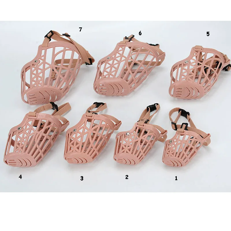 

1pcs Dog Muzzle Solid Small Dog Muzzle 7 Sizes #1-#7 Plastic Adjustable Muzzle Mask For Dogs Anti-biting Cat Dog Mouth Muzzle G4