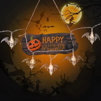 10 20 40 LED Guirlande Verlichting Halloween Snaar Licht Bat Vormige Voor Festival Sfeer Party Decoratie Rekwisieten Levert JQ