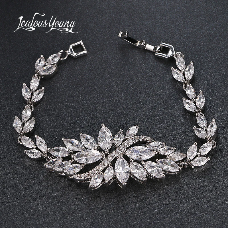 

Classic Bohemian Marquise Zirconia Bracelets Bangles for Women with Silver Color Charm Friendship Bracelet Gift
