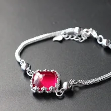 Модное ювелирное изделие из серебра пробы, браслет из стерлингового серебра 925 пробы с ручным MS из Красного корунда