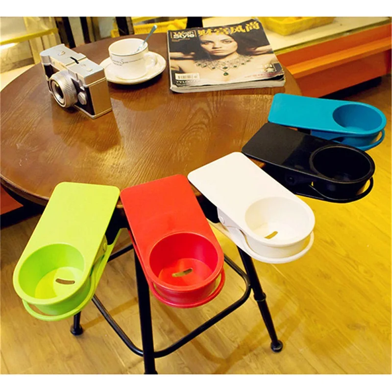 المنقذ مكتب كأس حامل كليب ABS مكتب المشروبات المشروبات Cupholder البلاستيك المنزل الجدول تخزين رفوف لا تسرب