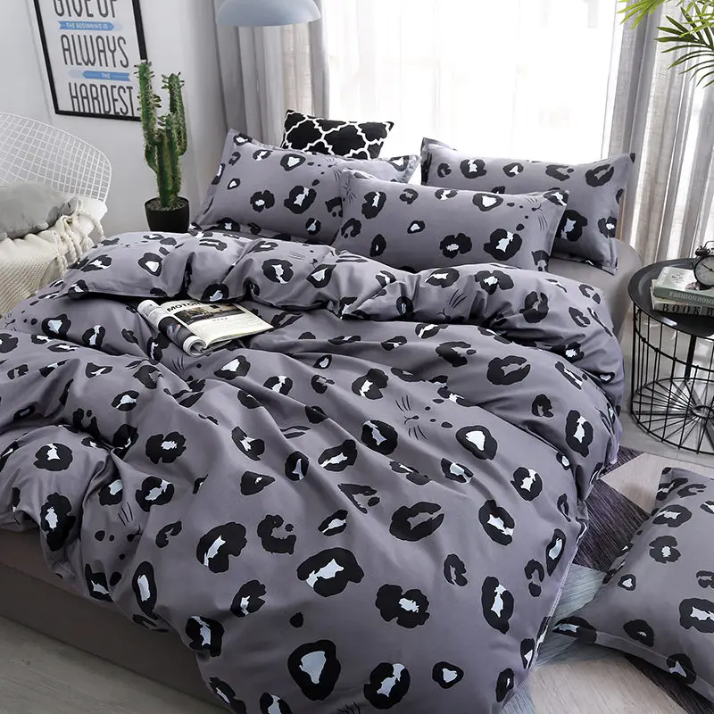 Bonenjoy Фиолетовый Комплект постельного белья с леопардовым принтом односпальный Комплект постельного белья Twin двуспальные одеяла и