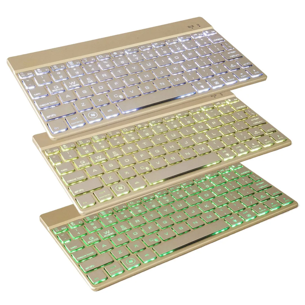 Ultra-Thin Wireless Bluetooth keyboard 3.0 Universal 7 Colors LED Backlight for Tablet Suit for iOS Android Windows Mac Ultra-Thin Wireless Bluetooth keyboard 3.0 Universal 7 Colors LED Backlight for Tablet Suit for iOS Android Windows Mac