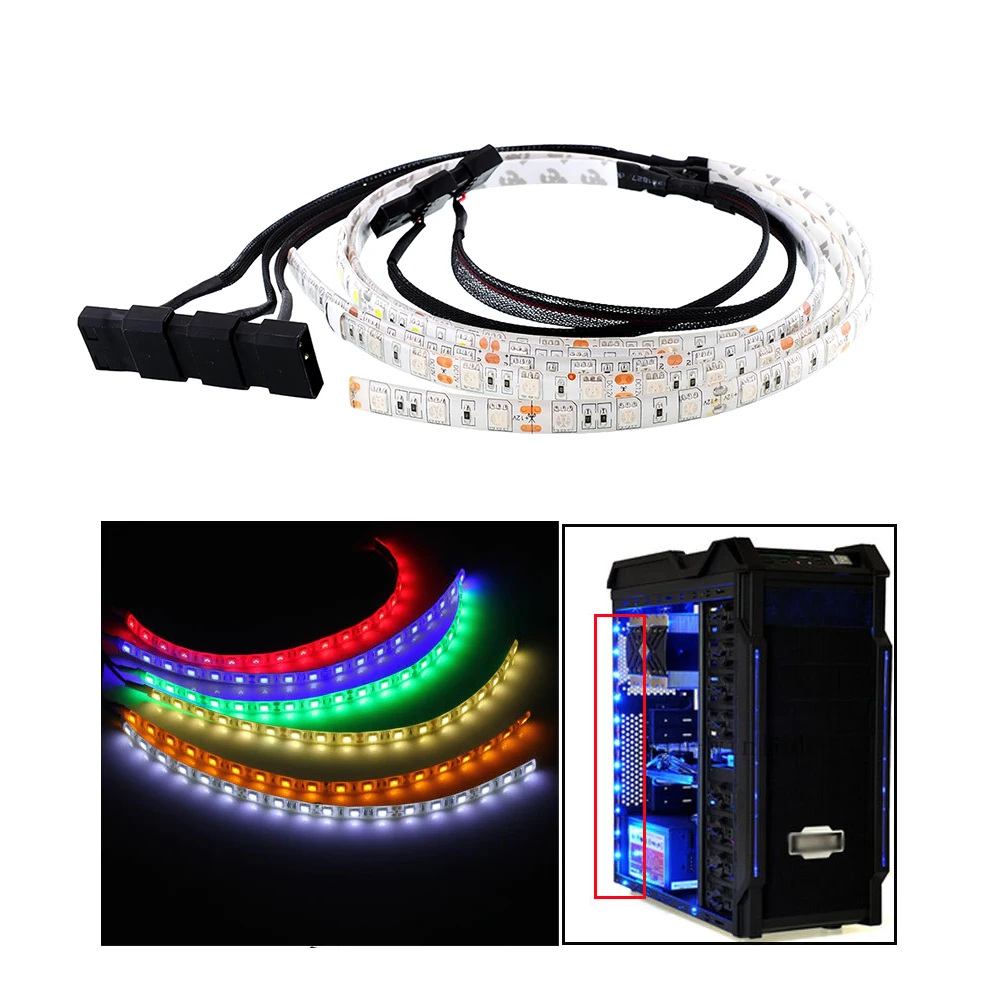 60CM Bright Flexible 18 5050 LED Strip Light For PC Computer Decor Lamp