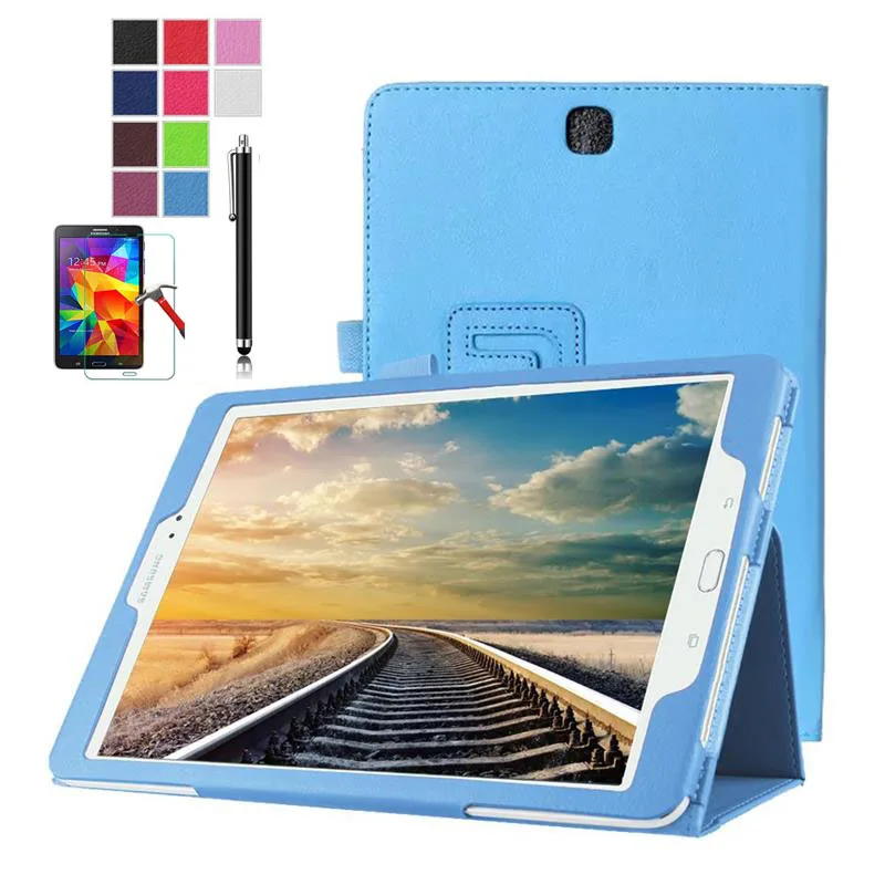 

XSKEMP Cover For Samsung Galaxy Tab A 9.7 T550 T551 T555 PU Leather 360 Rotating Stand Cover Tablet Case 9H Tempered Glass Film