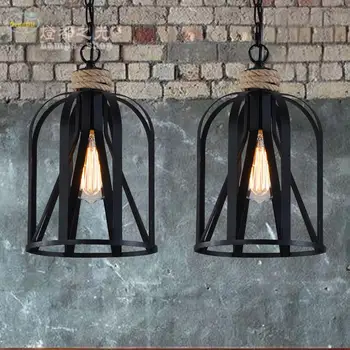 

American country pendant light LOFT retro industrial hemp Mediterranean Cafe Bar Iron creative pendant lamp