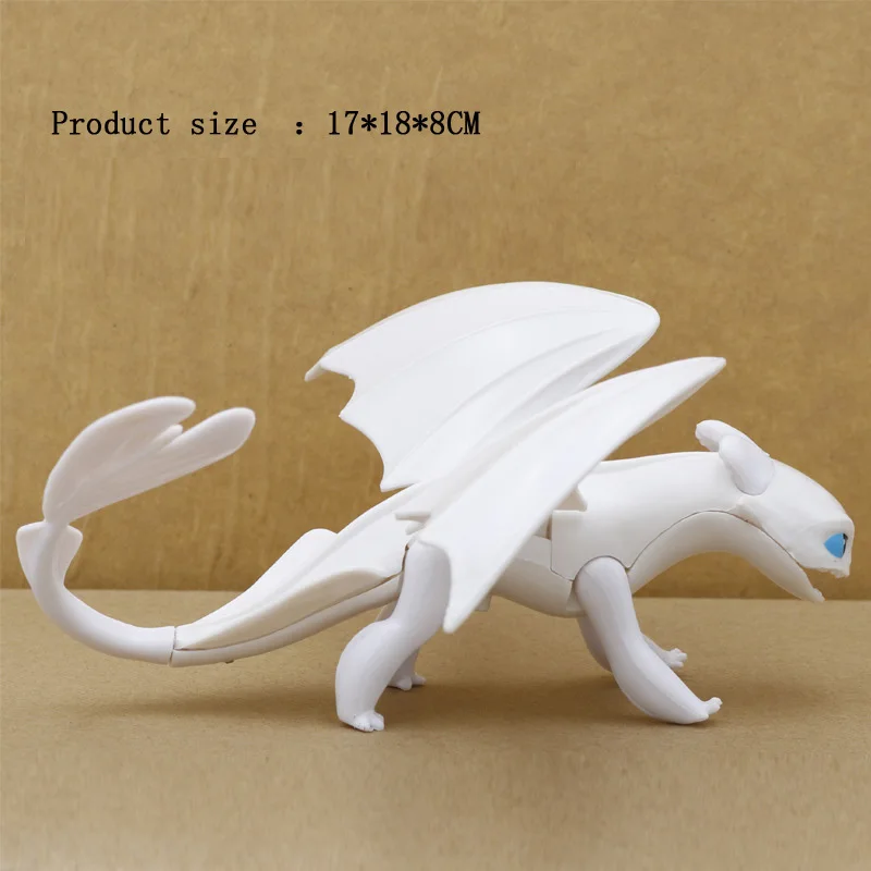 How To Train Your Dragon 3 Toothless Dragon Figures Doll Night Fury Light Fury Action Figure Toys Children Kids Gift - Цвет: white