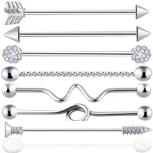 TIANCIFBYJS промышленные серьги-гантели из нержавеющей стали с винтовым ушным хрящом Tragus Helix-Conch пирсинг ювелирные изделия 14 г