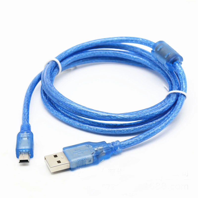 Синий короткий USB 2 0 A штекер в Mini 5 Pin B кабель для передачи данных зарядный шнур