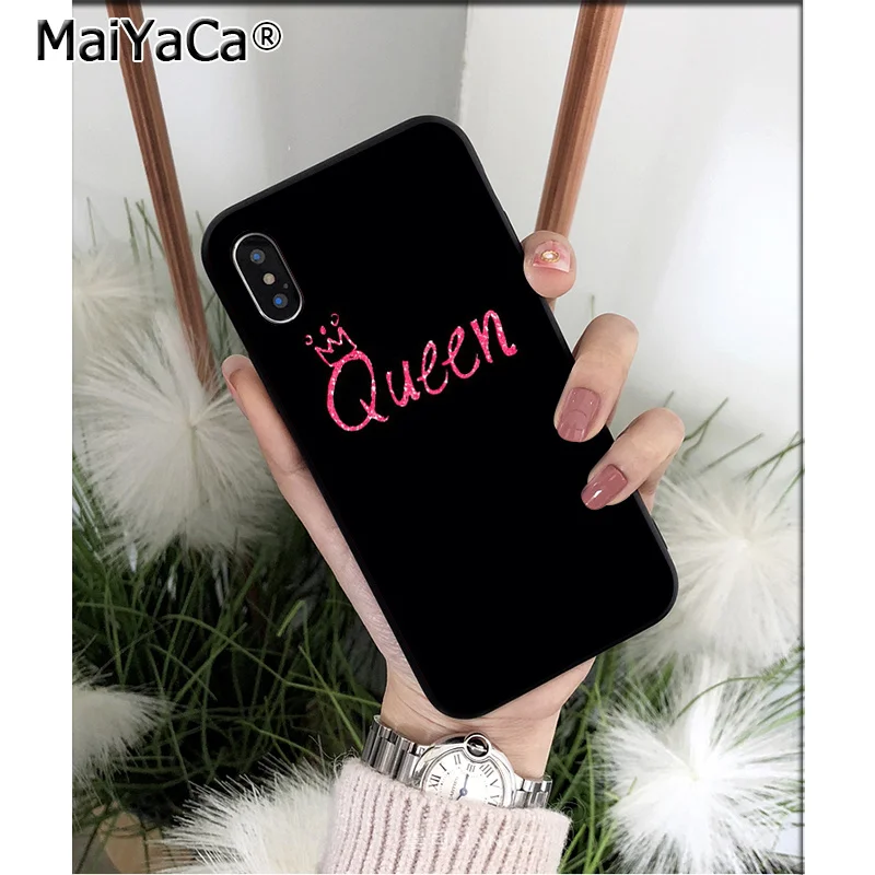 MaiYaCa Crown King queen высококачественный чехол для телефона для iPhone X XS MAX 6 6S 7 7plus 8 8Plus 5 5S XR