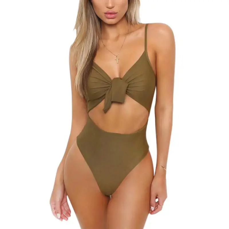 

New Printed Women Knotted Bikini Set push up Swimwear Female Swimsuit High Waist Bikini Bathing Suit Cut Bikini