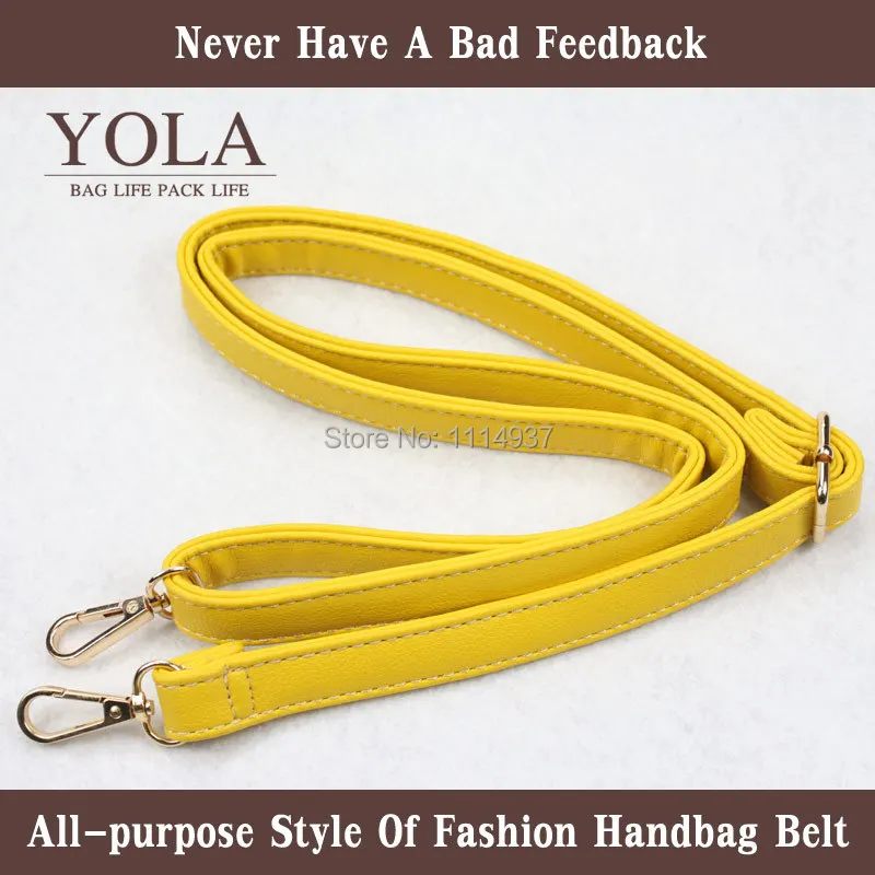 Free shipping 2015 hot sel PU leather belt male and female bag shoulder straps yellow 2
