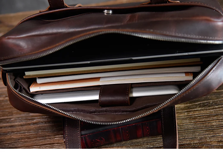 2019 бренд из мягкой яловой кожи Портфели s Для мужчин 14 дюймовый ноутбук Компьютерная сумка через плечо ручной работы дизайнера Винтаж