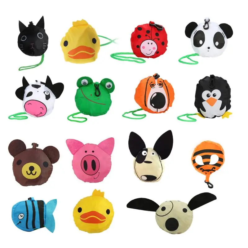 1 шт мультяшная складная сумка многоразовая продуктовая дорожная хозяйственная сумка из полиэстера