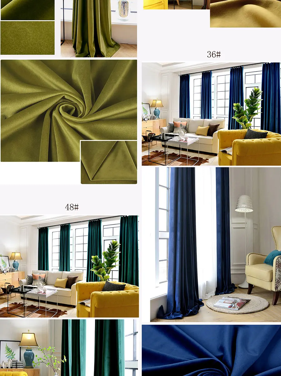 Soft Touch Velvet Blackout Windows Curtain Drape Panel