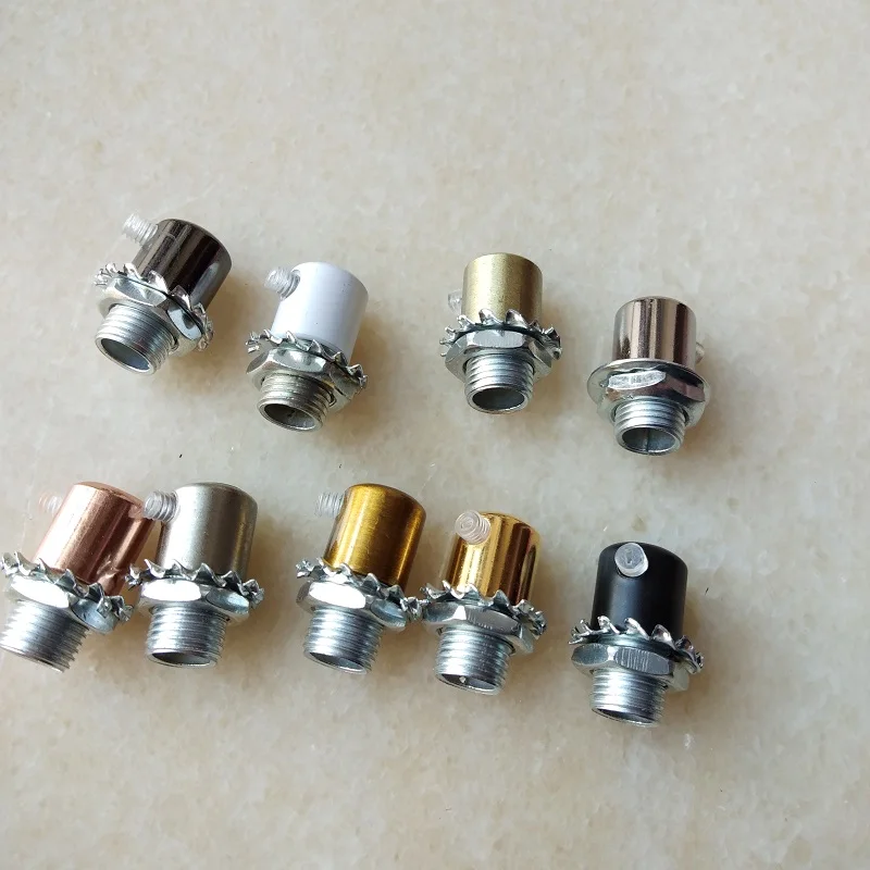 

10pieces/lot D12*H13mm M10 threaded wire lock metal cable grips Cable Glands Connectors with M4 clear screw cable strain relief