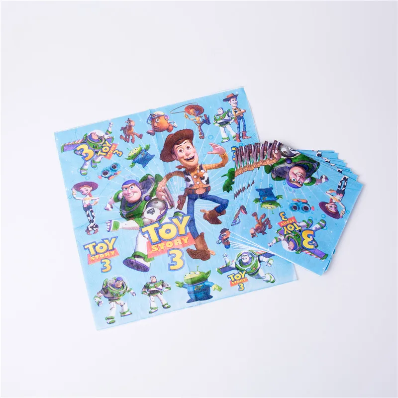 Cartoon Toy Story Disposable Paper Napkins Banner Table Cloth Straws Cup Plates Baby Shower Birthday Party Decoration Supplies