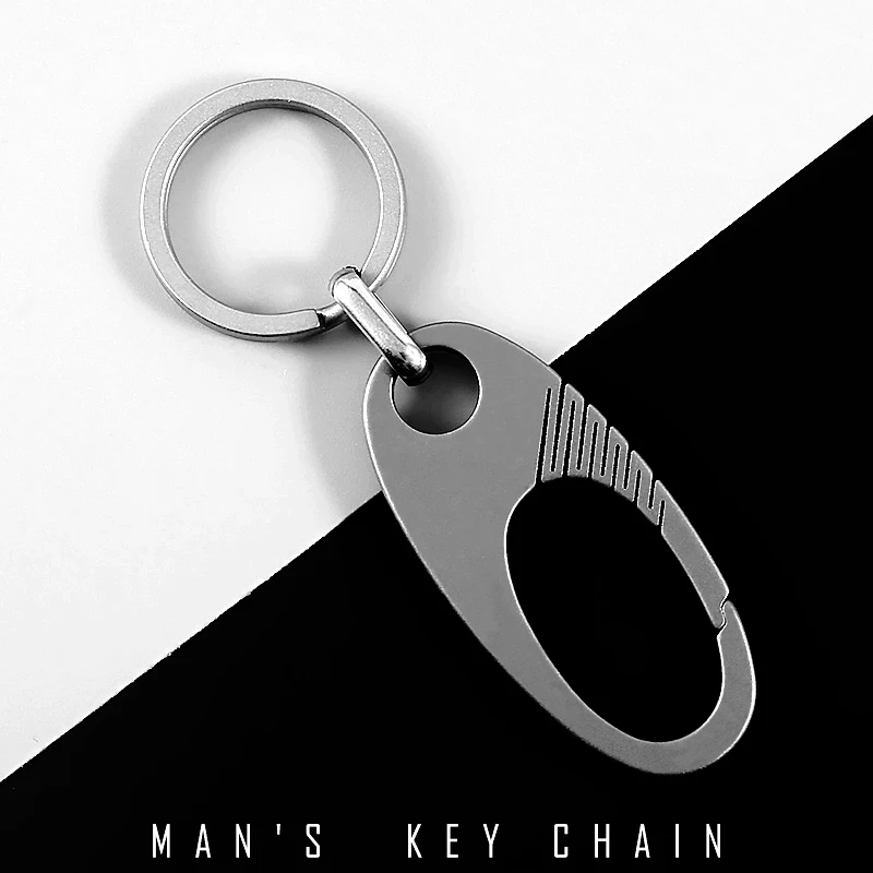 

Real Titanium Car Key Chain Men Creative Ultra Lightweight Titanium Keychain Hanging Key Rings Quickdraw Tool Best Gift for Men