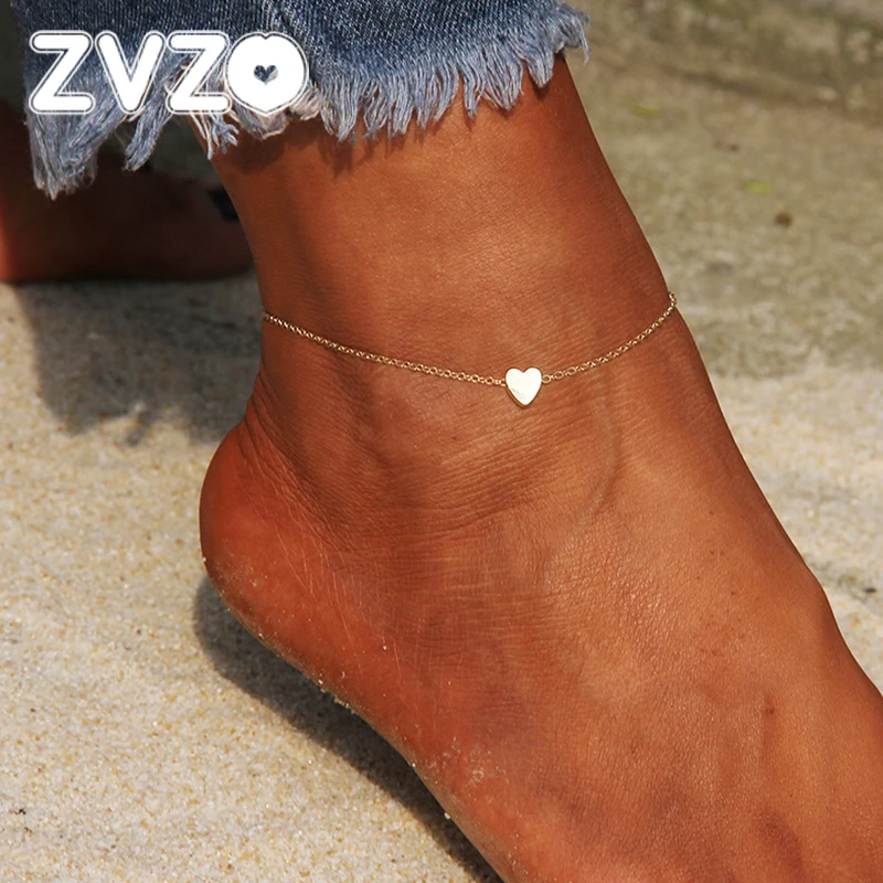 ZVZO Boho Мода Сердце Браслет На Лодыжку Босиком босоножки Украшенные бижутерией