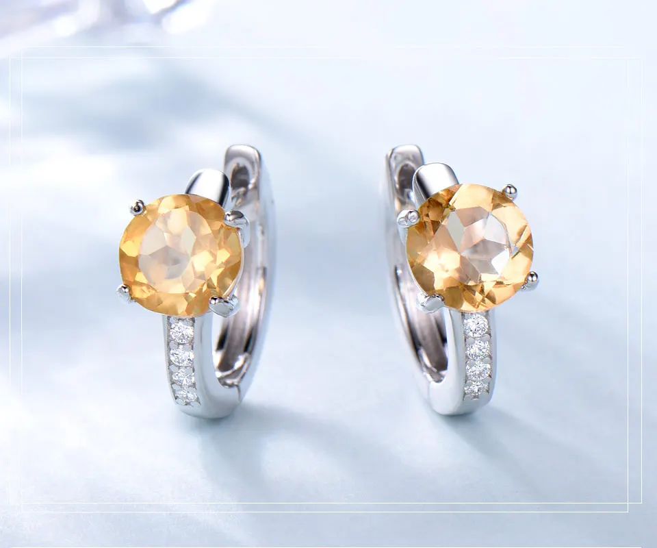 925 sterling silver natural citrine earrings for women (3)