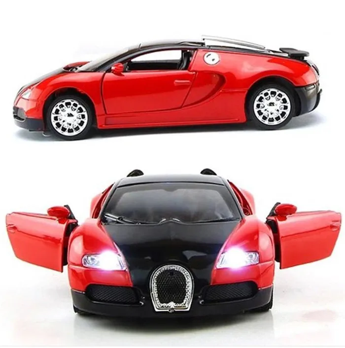 1 36 Scale Car Bugatti Veyron Diecast Car With Sound Light Collection Car Toys 1 36 scale car bugatti veyron diecast car with sound light collection car toys