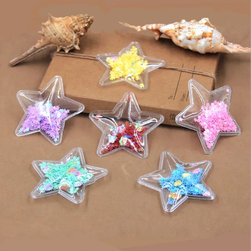 

12PCS 65mm PVC Transparent Inflatable Confetti Filled Decoration Stars|DIY Party Decoration PVC Stars|HairBow Center Accessories