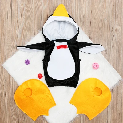Rorychen/карнавальный костюм на Хэллоуин для маленьких мальчиков и девочек; Детский комбинезон; комплект одежды для малышей; карнавальные комбинезоны в виде пингвинов; Одежда для младенцев - Цвет: Черный