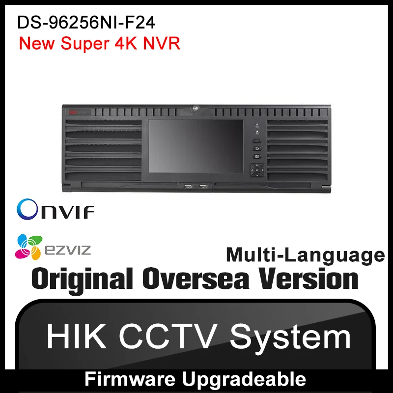 Hikvision DS-96256NI-F24 English version Super NVR 256CH 24 SATA ports 24 HDDs support RAID H.265 dahua cctv security ip POE