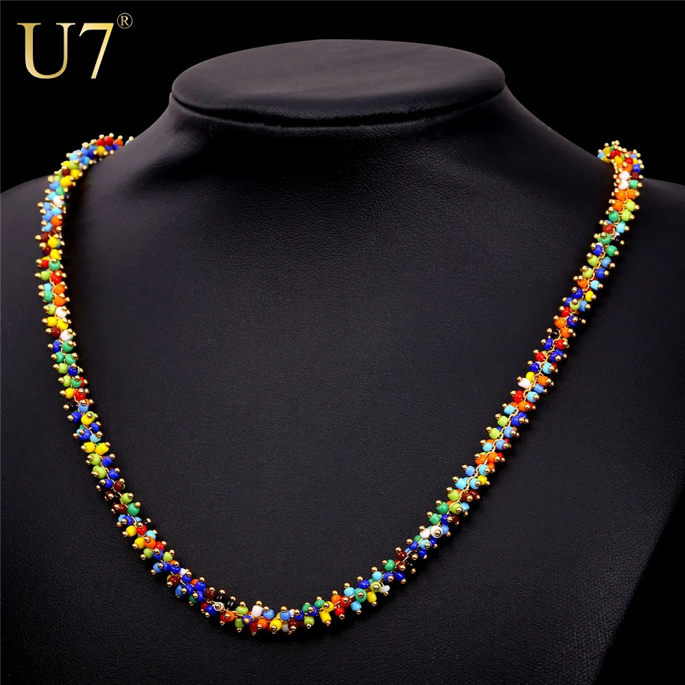 U7 African Coral Bead Necklace Women Fashion Jewelry Wholesale Trendy 2