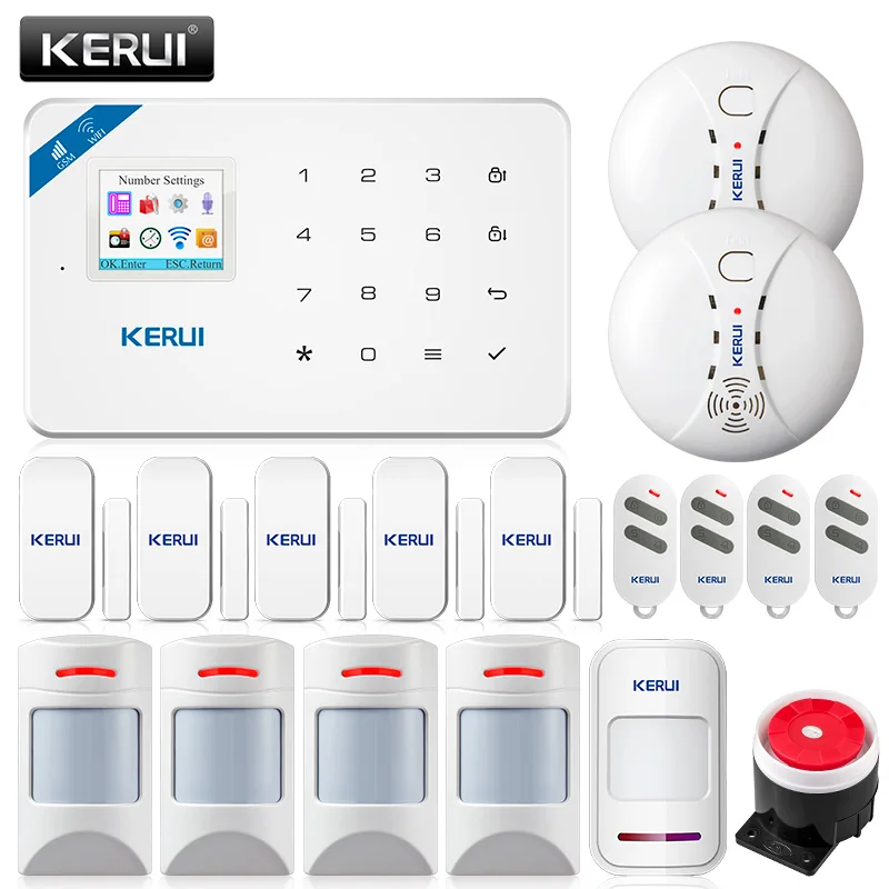KERUI WI8 Pet immunologiczna czujka PIR inteligentne WIFI GSM włamywacz System alarmowy detektor dymu ochrona przeciwpożarowa KERUI WI8 Pet immunologiczna czujka PIR inteligentne WIFI GSM włamywacz System alarmowy detektor dymu ochrona przeciwpożarowa