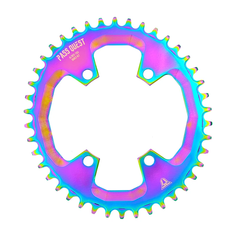 

PASS QUEST Titanium-plated OVAL 96BCD MTB Narrow Wide Chainring 32T/34T/36T/38T/40T/42T Bike deore xt Chainwheel Crankset