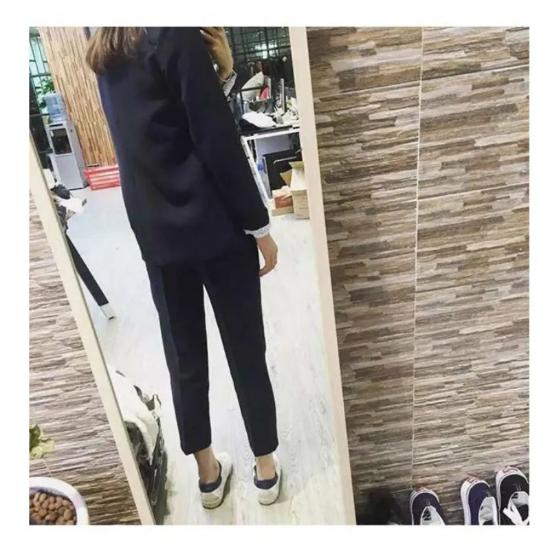 Women's suit pants suit Fashion solid color 5XL suit suit female Black suit jacket set Casual pants suit Two-piece set