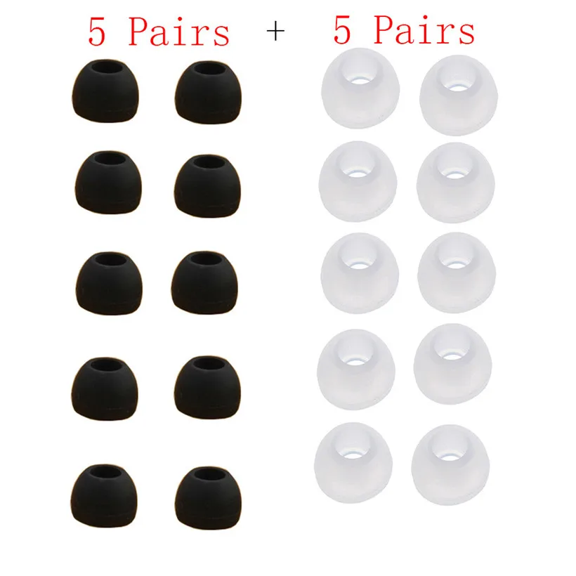10 Pairs Medium Size Clear Silicone Replacement Ear Buds Tips For Sony Phillips J03T drop shipping | Электроника