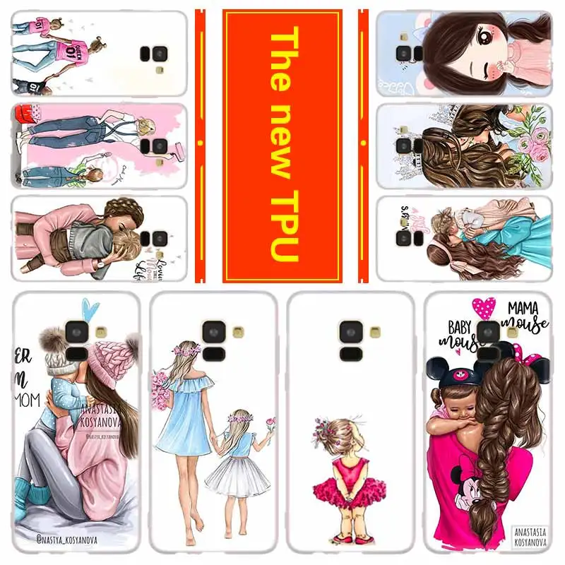 

Phone for Samsung Galaxy J6 J4 Plus J8 J3 J7 2018 J5 J3 j7 2017 2016 j6 Prime Cover Case Baby mom Girl and Boy Soft