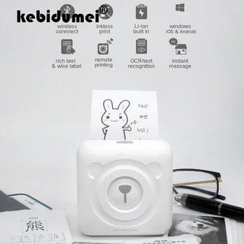 

kebidumei Portable Thermal Bluetooth Printer Mini Photo Pictures Printer For Android iOS Mobile Phone Printer 58mm