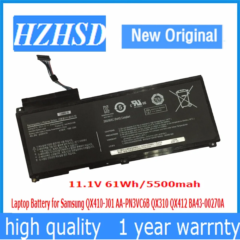 11 1 V 61Wh новый оригинальный AA-PN3VC6B Аккумулятор для ноутбука Samsung QX410-J01 QX310 QX412 BA43-00270A |