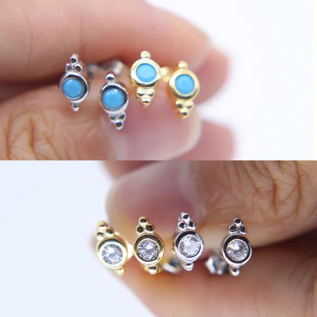 2018 Promotion New Plant Earring Real 925 Sterling Silver Tiny Small 2018 Promotion New Plant Earring Real 925 Sterling Silver Tiny Small Cute Ear Studs Women Las Fashion Jewelry Cz In Stud Earrings From