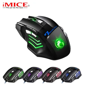 

iMice X7 Wired Gaming Mouse Professional 7 Buttons LED Optical Game Ergonomic Mouse Mice for PC Laptop Computer Mouse Gamer