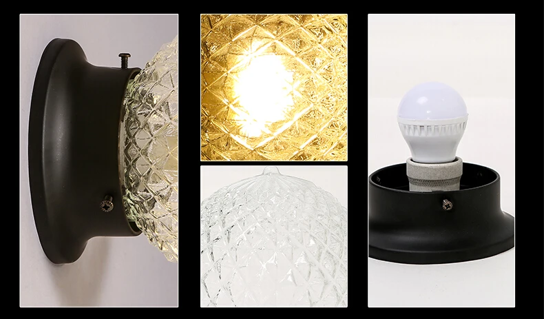 Plafoniere Industrial Style : Palla di vetro semplice industrial vintage corridoio plafoniere a