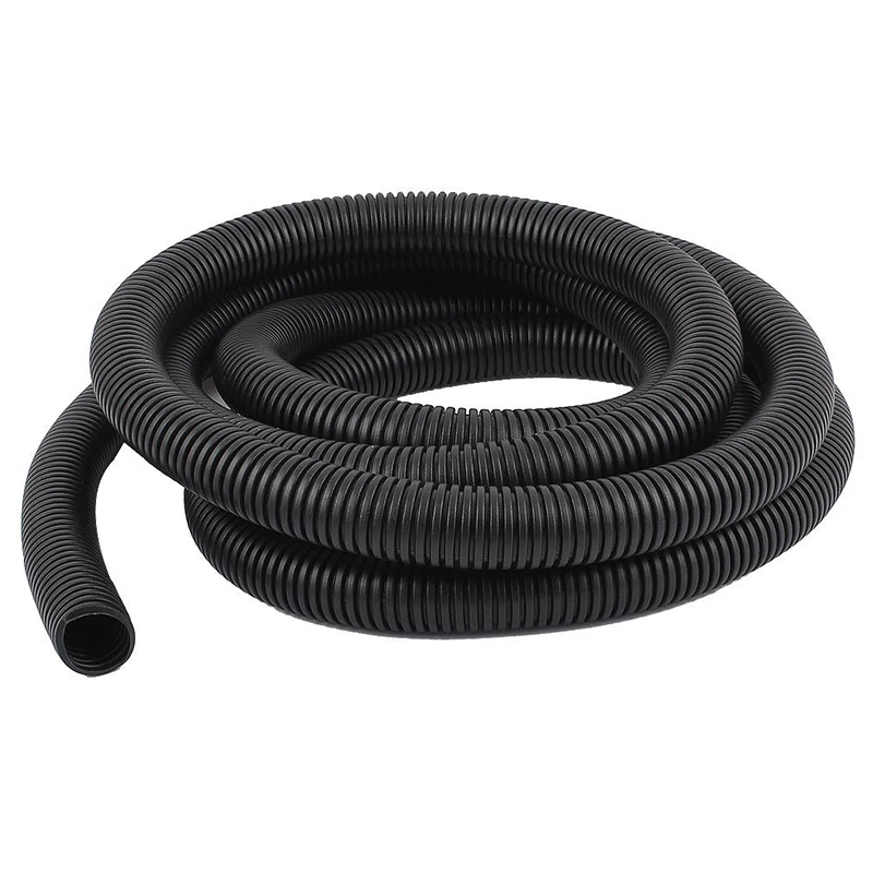 Corrugated Wire Cable Conduit Tubing Tube Pipe 28mm OD 3.6M Long Black